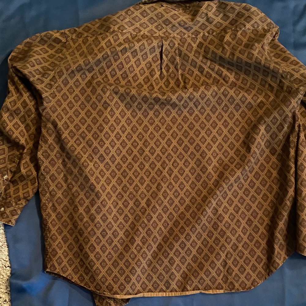 90sTommy Hilfiger Men's Brown Geometric Shirt  Xl - Picture 5 of 5